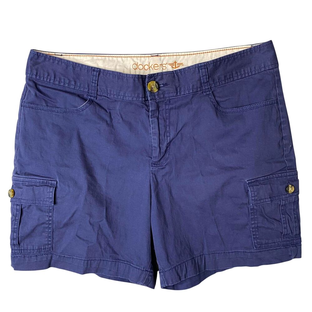 Dockers Navy Blue Cargo Women's Shorts Size 14 Casual